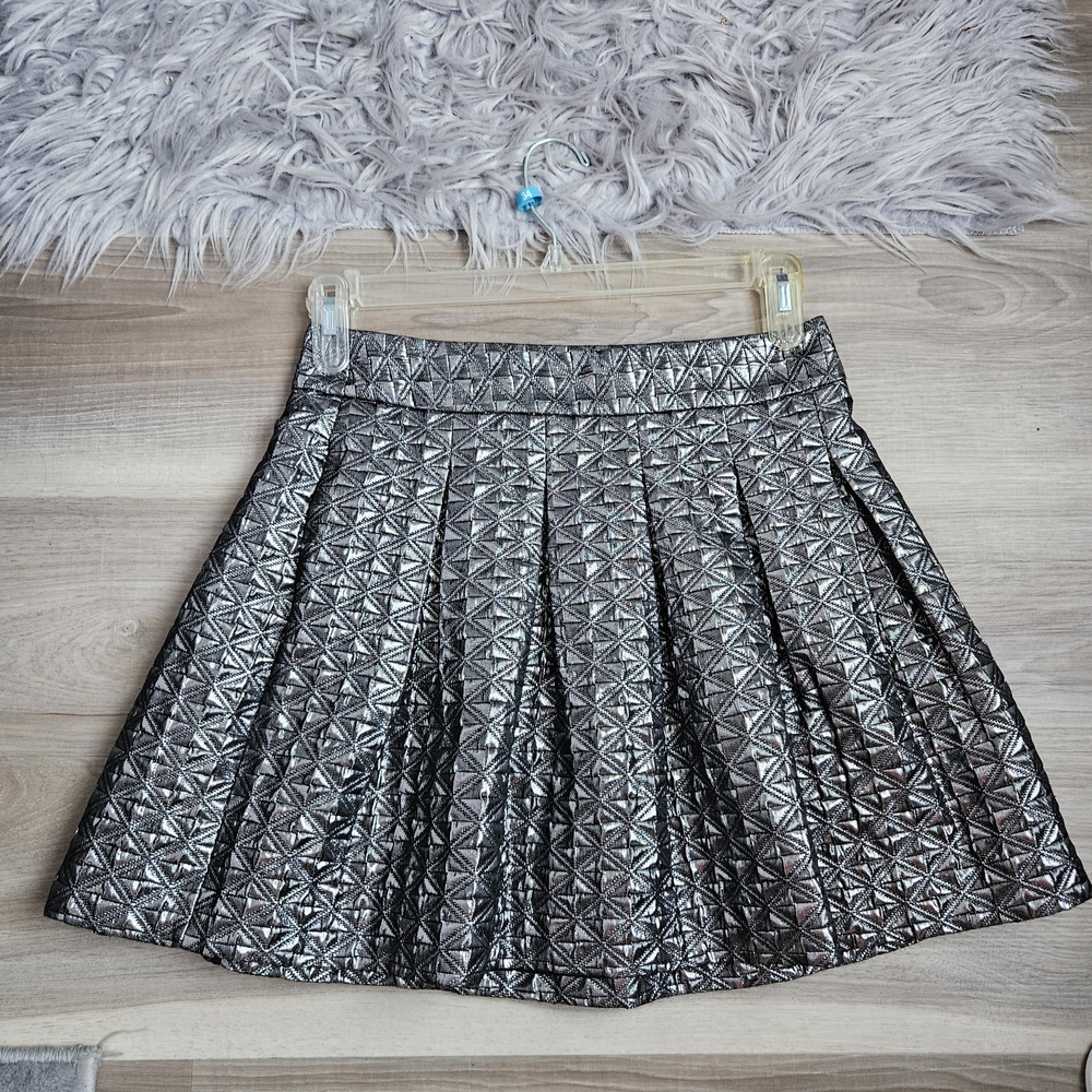Banana Republic Elegant Silver Pleated Skirt size 4